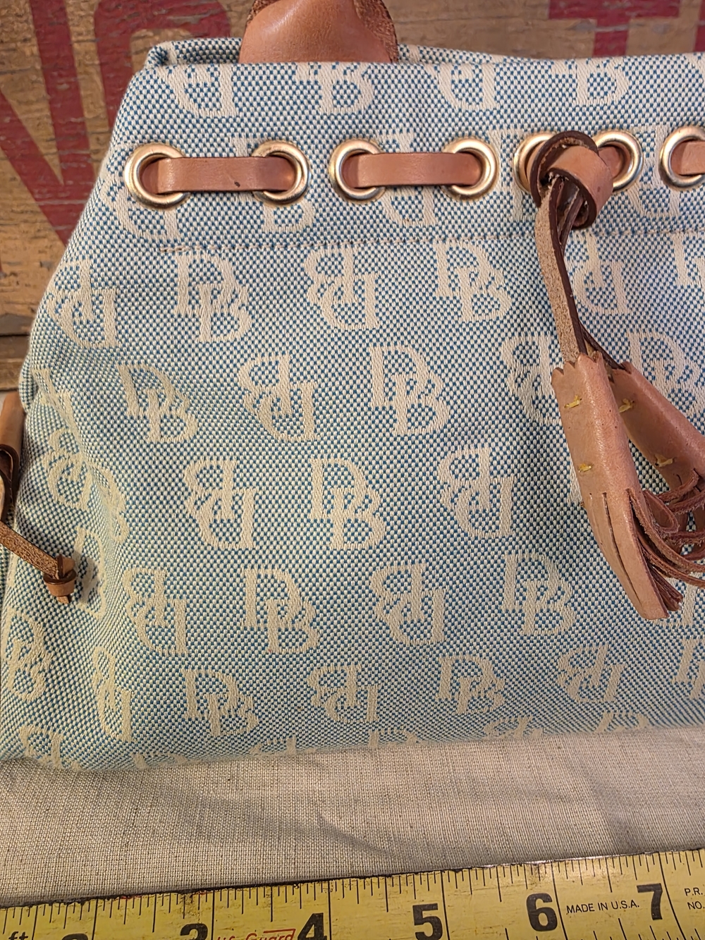 Dooney & Bourke Canvas Monogram Satchel Handbag View 2